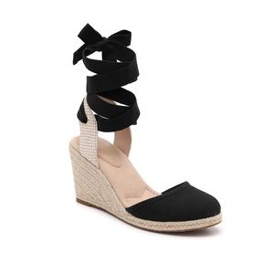 Kelly & Kate Black Lace Up Platforms